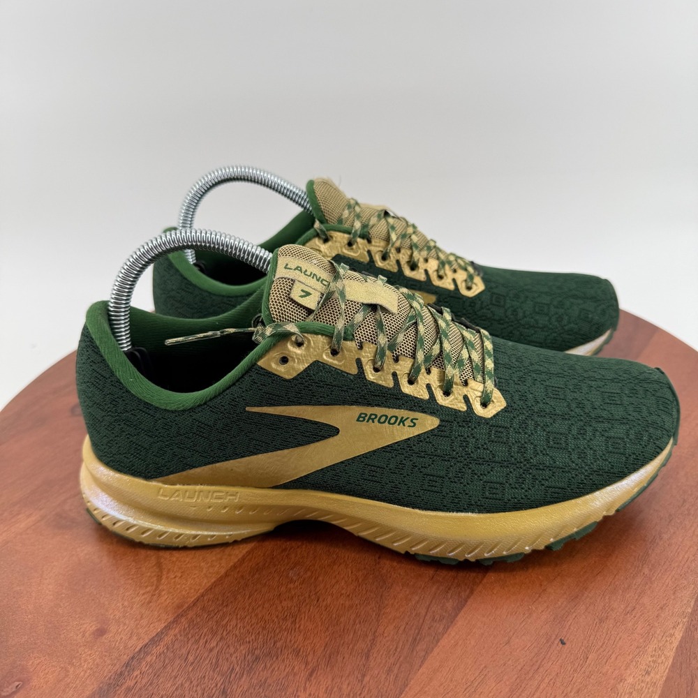 Brooks Launch 7 Running Shoes Green Gold Run Lucky Edition Women 9.5